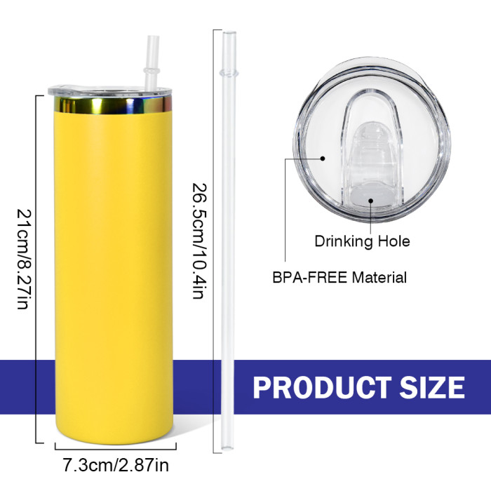 US Warehouse 20oz powder coated tumblers with rainbow plated (Not for sublimation)