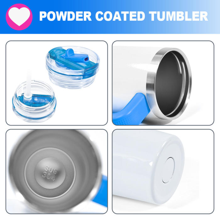 US Warehouse 40oz Sublimation Tumbler With dismountable Lid and Handle