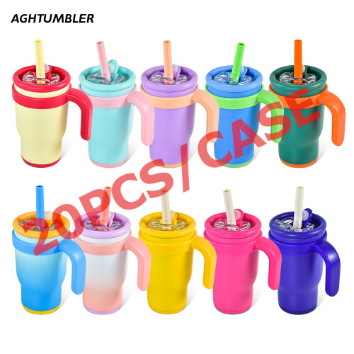 US Warehouse 14oz powder coated Colored Stainless Steel Kids water bottle Cups Tumblers