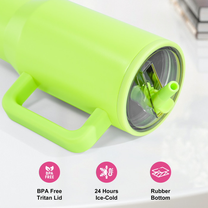 US Warehouse 40OZ powder coated tumblers with flip straw lids(Not for sublimation)