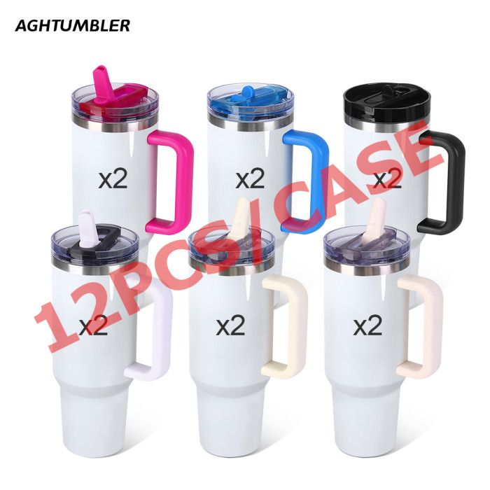 US Warehouse 40oz Sublimation Tumbler With dismountable Lid and Handle