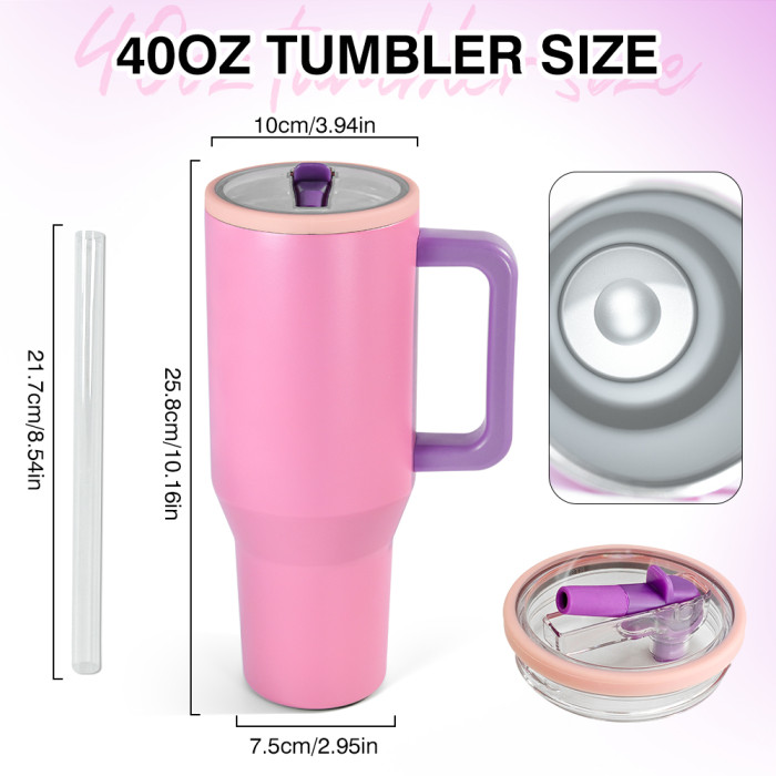US Warehouse 40OZ powder coated tumblers with flip straw lids(Not for sublimation)