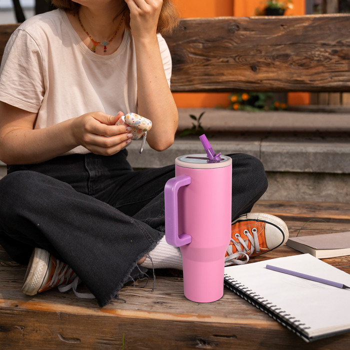 US Warehouse 40OZ powder coated tumblers with flip straw lids(Not for sublimation)