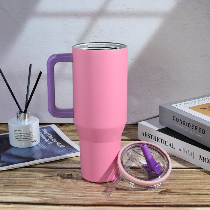 US Warehouse 40OZ powder coated tumblers with flip straw lids(Not for sublimation)