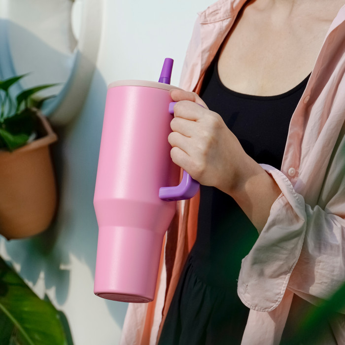 US Warehouse 40OZ powder coated tumblers with flip straw lids(Not for sublimation)