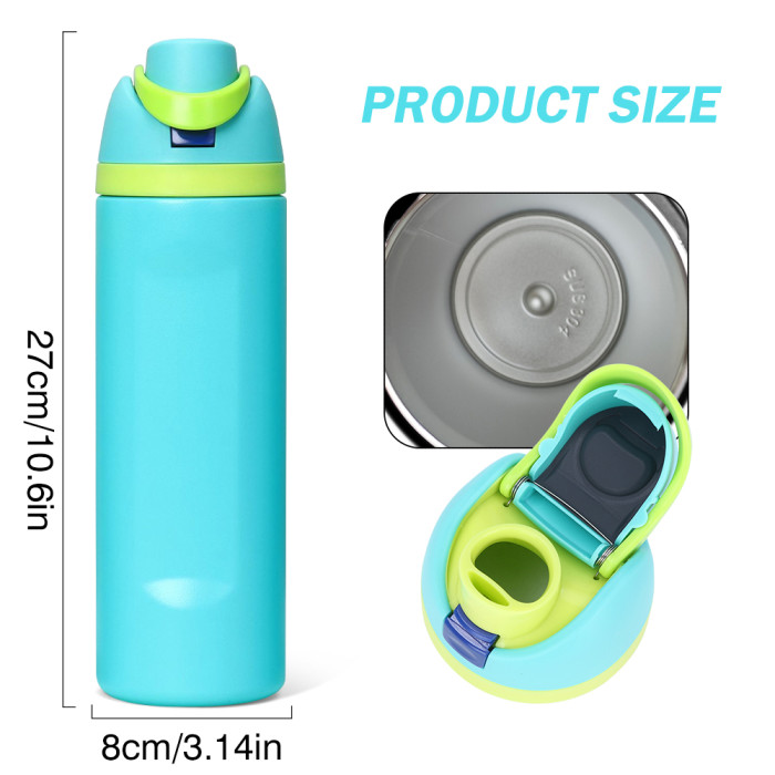 US Warehouse 24oz Freesip powder coated Portable Stainless Steel Sports Water Bottle