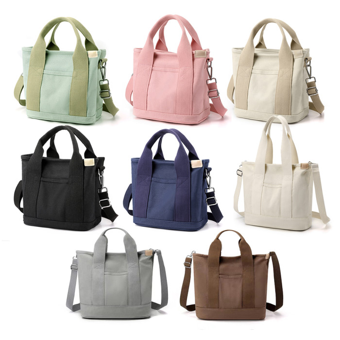 China Warehouse 24pcs 12.6*11.4*6 inches Canvas Multiway Pocket Tote