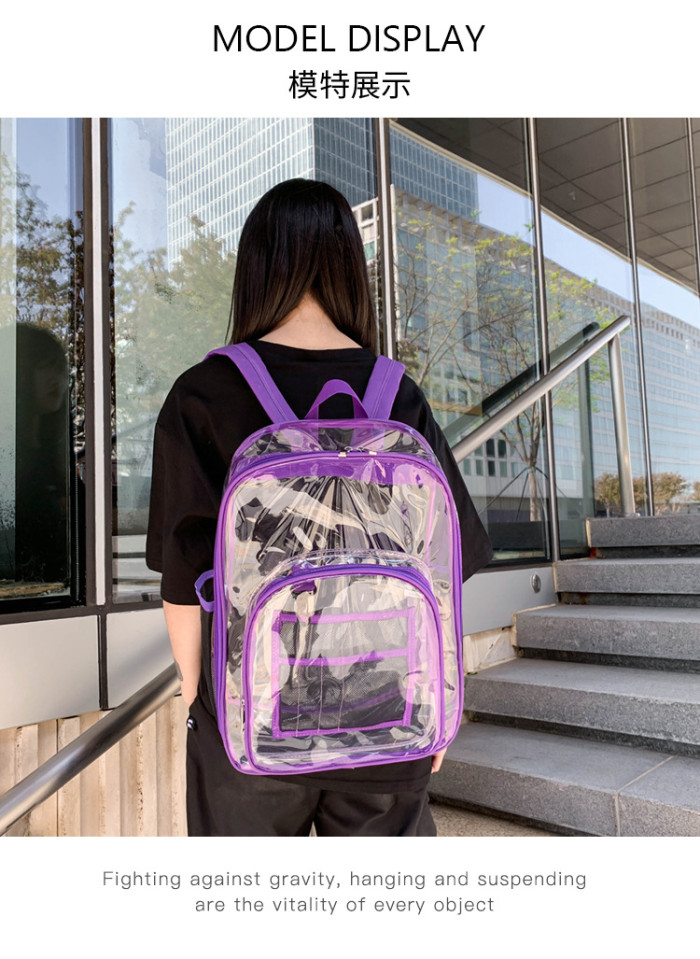 China warehouse 20pcs 17*12.5*6 inches PVC Clear Backpack