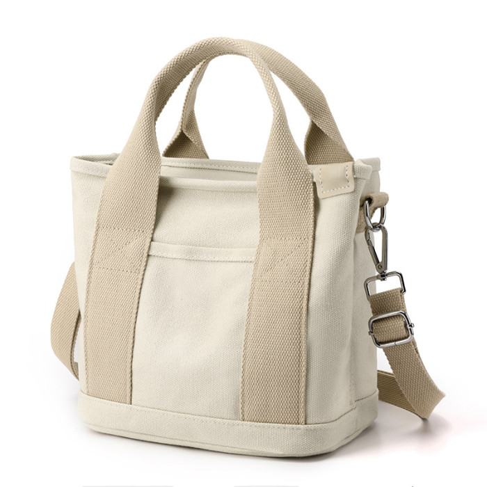 China Warehouse 24pcs 12.6*11.4*6 inches Canvas Multiway Pocket Tote