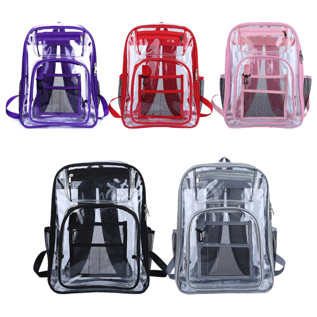 China warehouse 20pcs Upgraded 17*12.5*6 inches PVC Clear Backpack