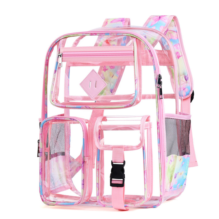 China warehouse 18pcs 17*12.5*6 inches PVC Clear Backpack