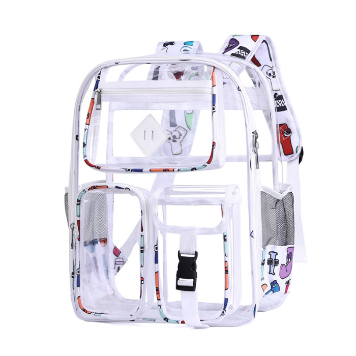 China warehouse 18pcs 17*12.5*6 inches PVC Clear Backpack