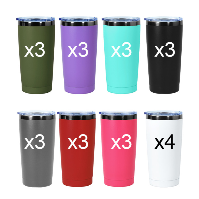 US Warehouse 20oz powder coated tumbler with gun grey plated