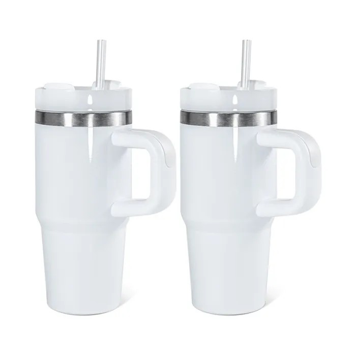 China Warehouse 14oz white sublimation blanks tumbler with handle