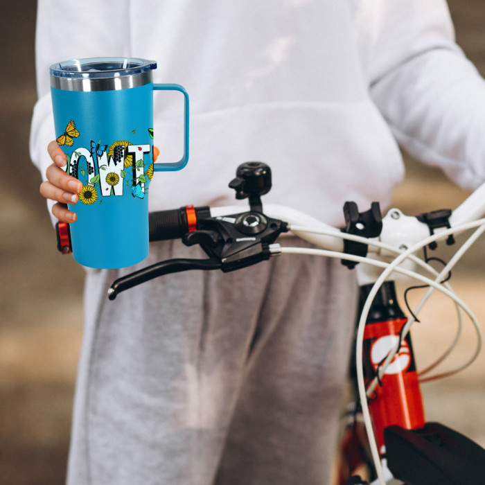 US Warehouse 20oz powder coated tumbler with handle
