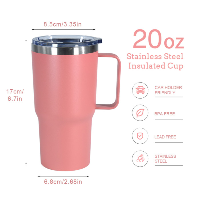 US Warehouse 20oz powder coated tumbler with handle