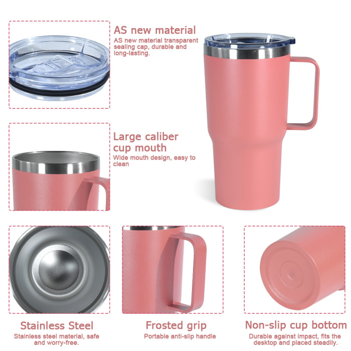 US Warehouse 20oz powder coated tumbler with handle