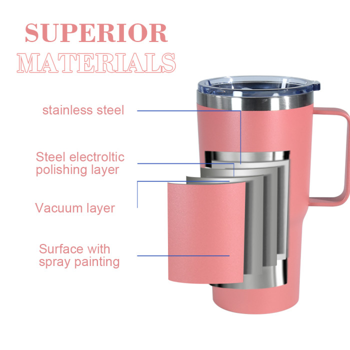 US Warehouse 20oz powder coated tumbler with handle