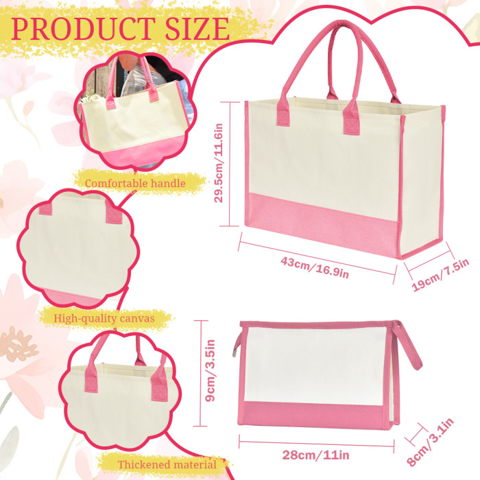US Warehouse Canvas Tote Bag Sets,mixed colors