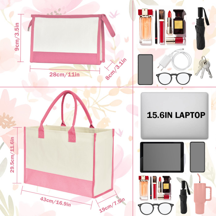 US Warehouse Canvas Tote Bag Sets,mixed colors