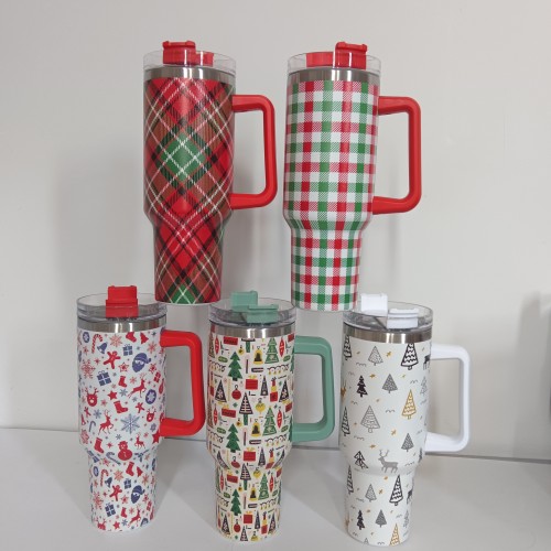 China Warehouse 40oz Powder Coated tumbler with 3D printing