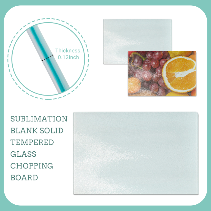 US warehouse 11*15 inches tempered glass sublimation cutting board