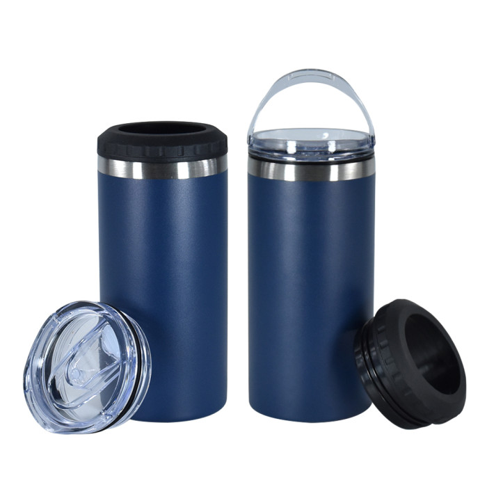 US Warehouse 16oz 4 in 1 Powder Coated Can Cooler with Opener