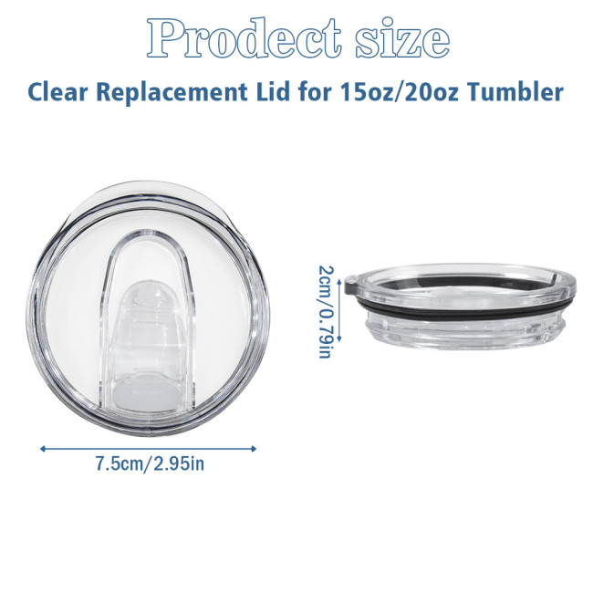China Warehouse 60pcs Replacement Clear plastic lids for 15oz/20oz skinny tumbler