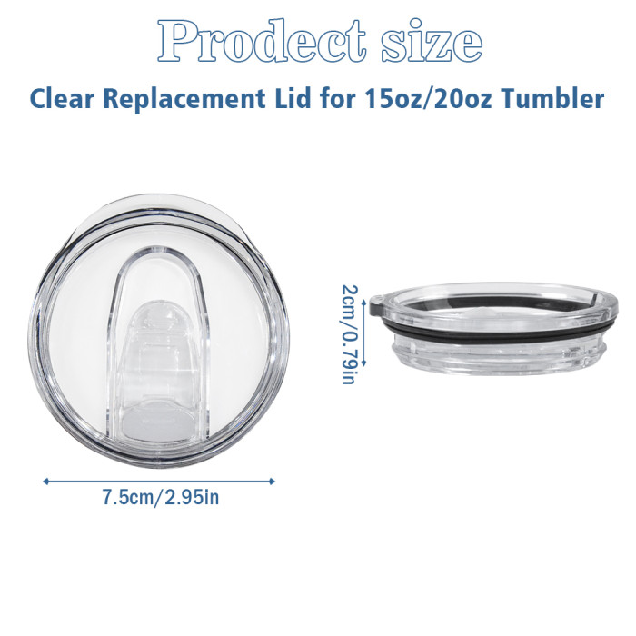 China Warehouse 60pcs Replacement Clear plastic lids for 15oz/20oz skinny tumbler
