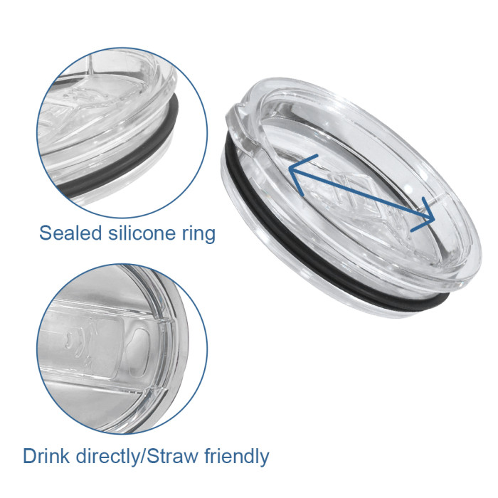 China Warehouse 60pcs Replacement Clear plastic lids for 15oz/20oz skinny tumbler