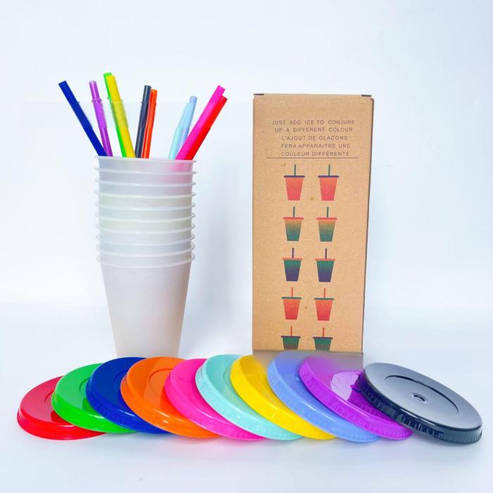 China warehosue 200pcs 16oz Cold Liquid Color change plastic Cup,BPA FREE(Not for sublimation)