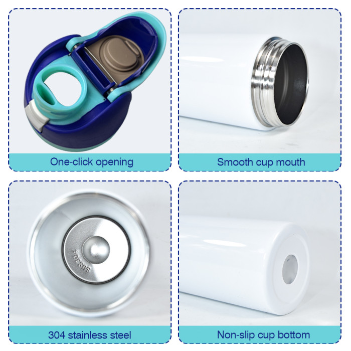 US Warehouse No Pit 24oz sublimation water bottle FreeSip Insulated Stainless Steel Water Bottle with Straw