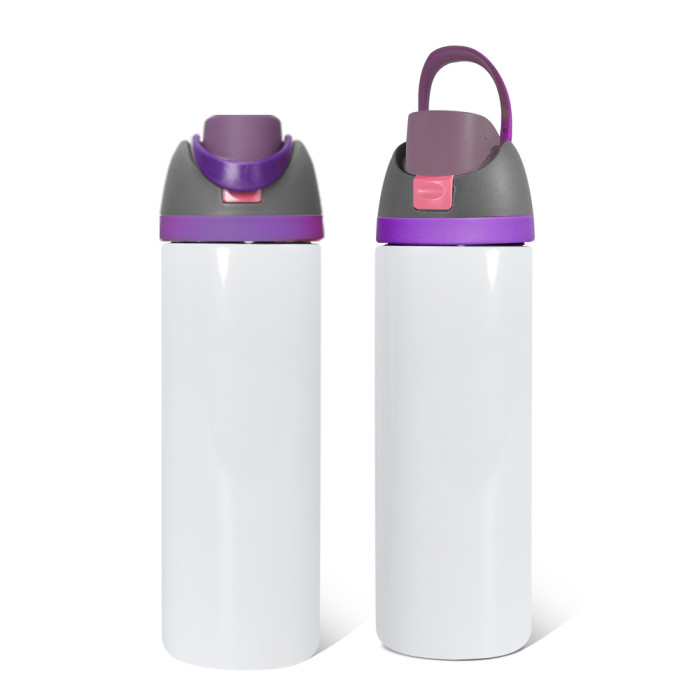 US Warehouse No Pit 24oz sublimation water bottle FreeSip Insulated Stainless Steel Water Bottle with Straw