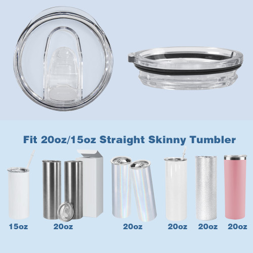 US Warehouse Clear Replacement Lids for 20oz/15oz skinny tumbler
