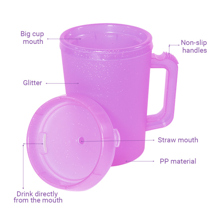 US Warehouse BPA FREE 34oz Glitter Plastic travel Cup Mugs (Not for sublimation)