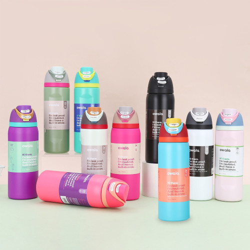 China Warehouse 24oz/32oz Portable Stainless Steel FREESILP Sports Water Bottle