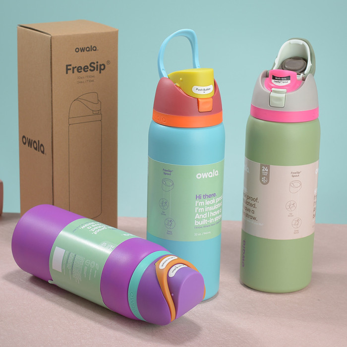 China Warehouse 24oz/32oz Portable Stainless Steel FREESILP Sports Water Bottle