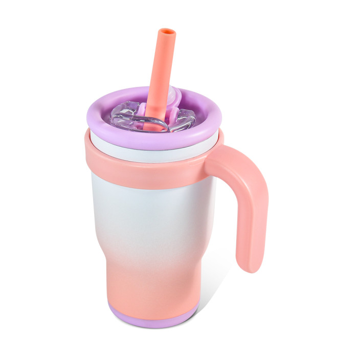 US Warehouse 14oz powder coated Colored Stainless Steel Kids water bottle Cups Tumblers