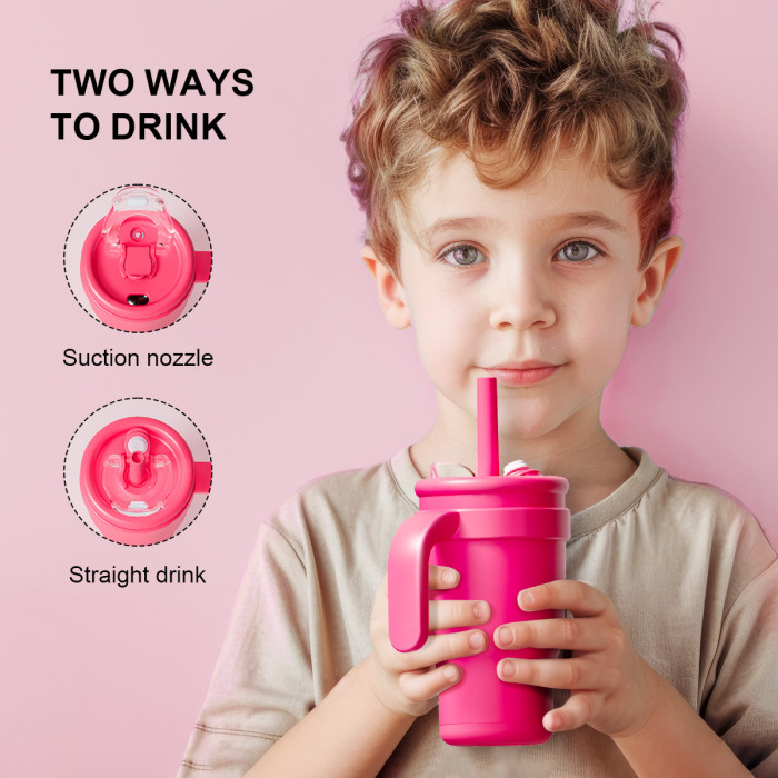 US Warehouse 14oz powder coated Colored Stainless Steel Kids water bottle Cups Tumblers