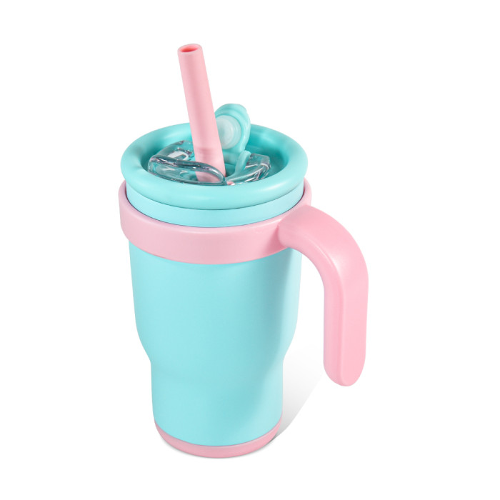 US Warehouse 14oz powder coated Colored Stainless Steel Kids water bottle Cups Tumblers