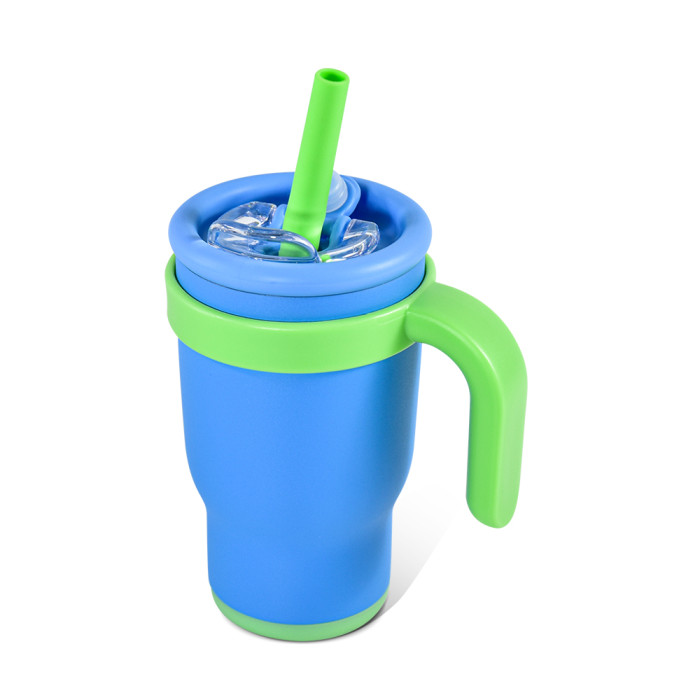 US Warehouse 14oz powder coated Colored Stainless Steel Kids water bottle Cups Tumblers