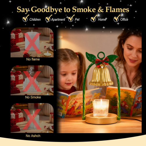 US warehouse Candle Warmer Lamp with 2 Bulbs - Flameless 4-Level Dimmable Wax Warmer