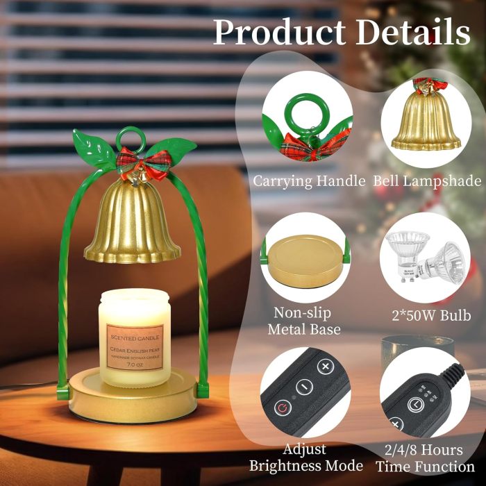 US warehouse Candle Warmer Lamp with 2 Bulbs - Flameless 4-Level Dimmable Wax Warmer