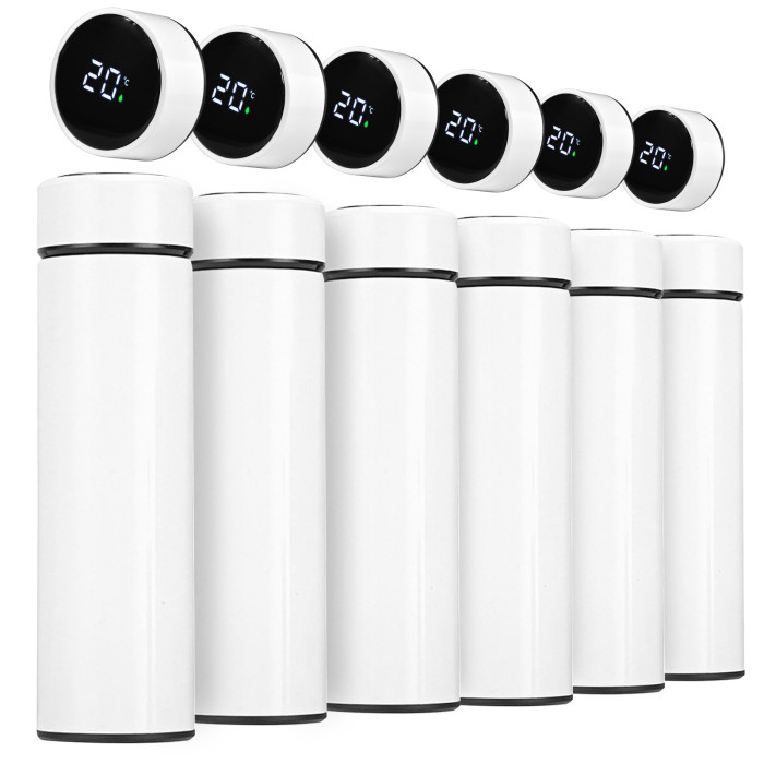 US Warehouse 16oz Sublimation Water Bottle with LED Temperature Detector Lid