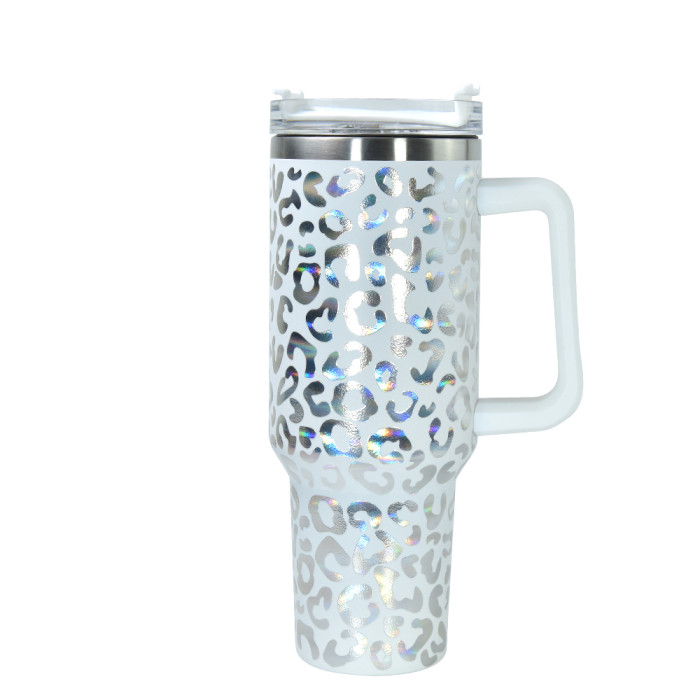US Warehouse 40OZ powder coated tumbler with leopard print(Not for sublimation)