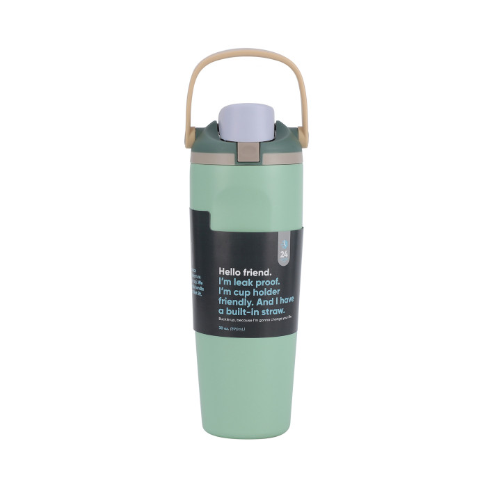 China Warehouse 30oz Portable Stainless Steel FREESILP Sports Water Bottle with Hnadle Lid