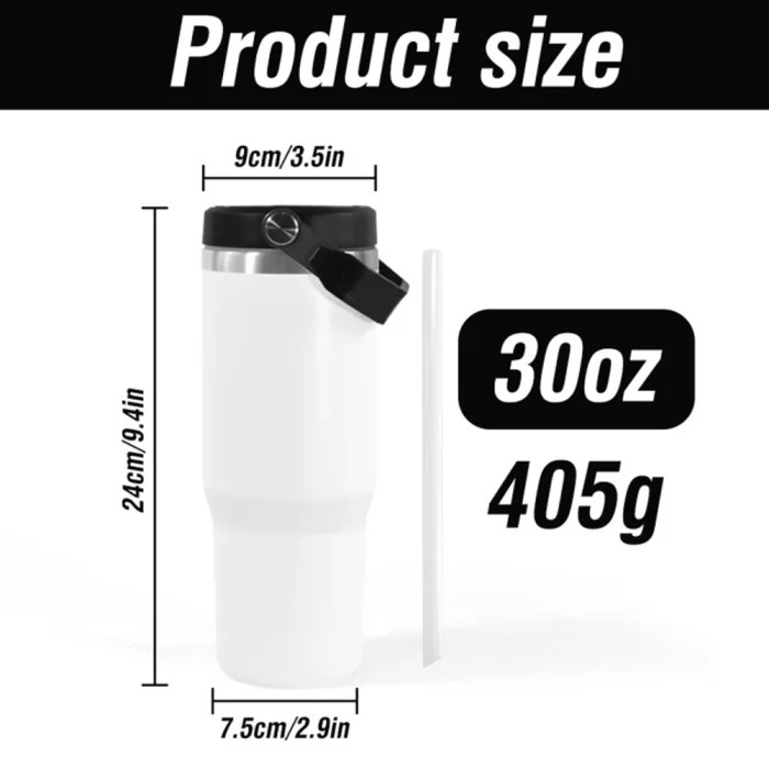 US Warehouse 30oz matte/glossy sublimation tumbler with Black Lid