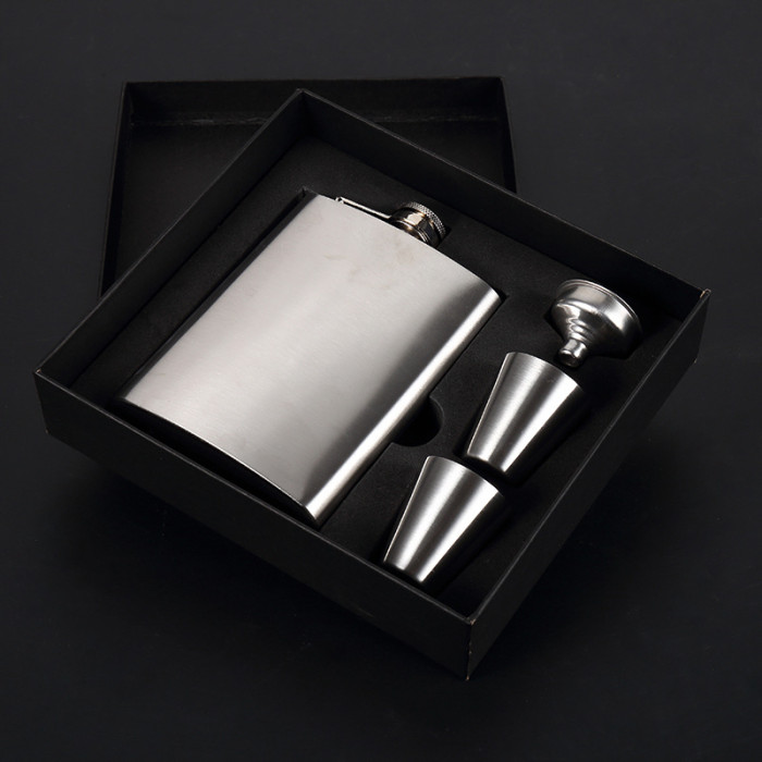 China Warehouse 7oz Stainless Steel Flask Set