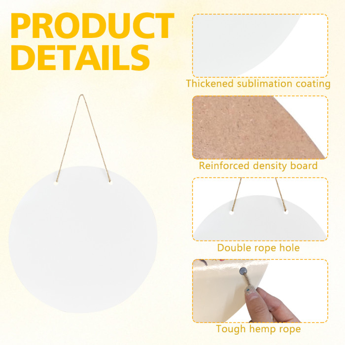 US Warehouse 12 inches MDF Sublimation Round Door Hanger