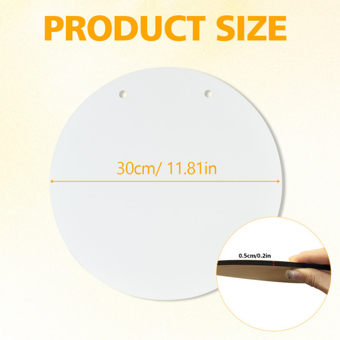 US Warehouse 12 inches MDF Sublimation Round Door Hanger